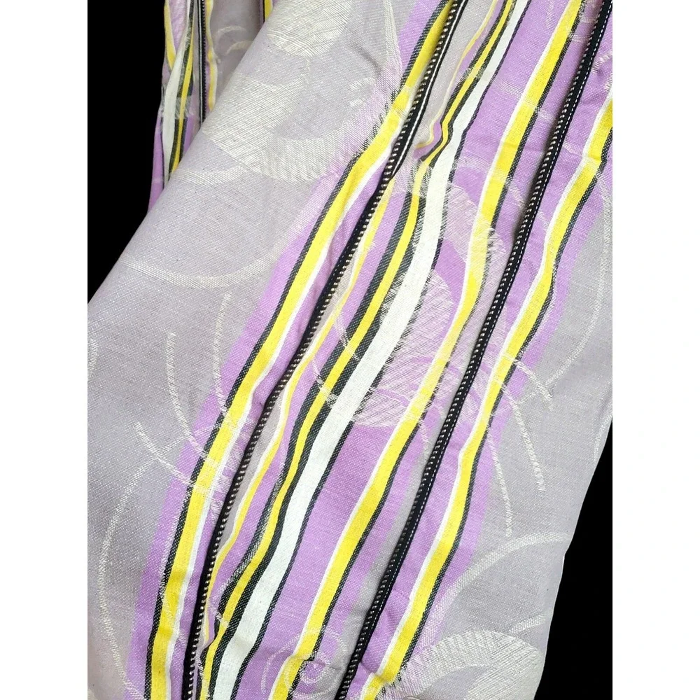 Vintage MCM Mattress Ticking New Old Stock  Purple Gray Yellow‎